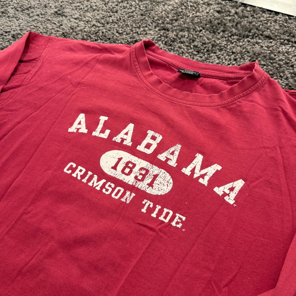Vintage Starter Alabama Crimson Tide Shirt Mens Red Good Graphic Long Sleeve L